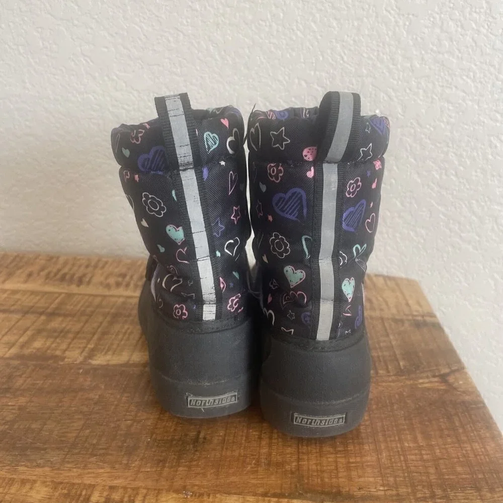 Northside Frosty Polar Fur Lined Boots 3M Thinsulate Toddler Sz 10 Black purple